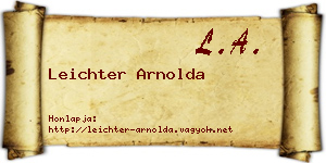 Leichter Arnolda névjegykártya